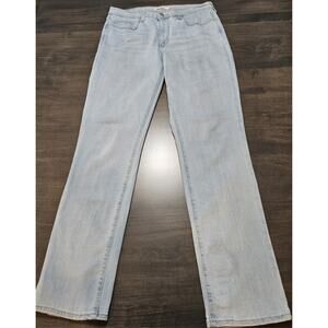 Levis Classic Straight Jeans Women's Size 12L Light Wash High Rise Stretchy